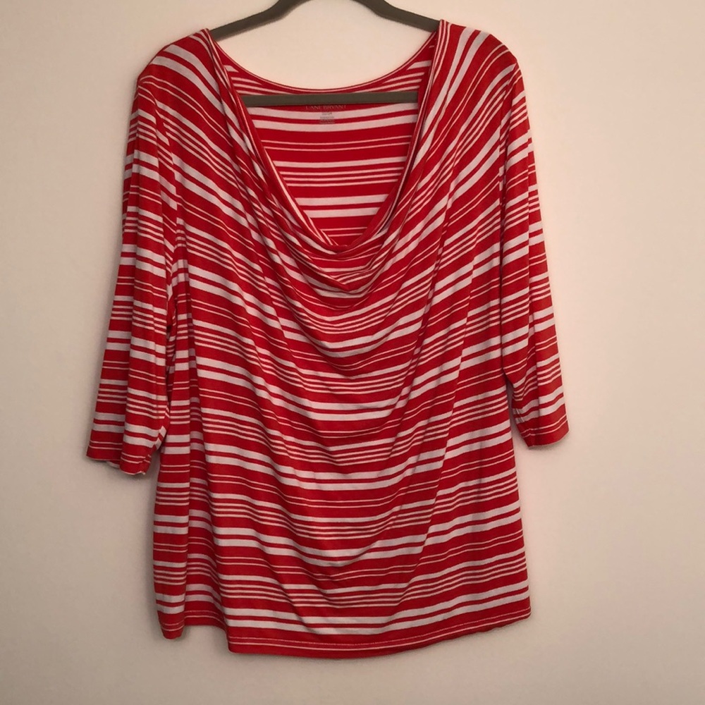 Orange and White Striped Shirt - Plus Size
